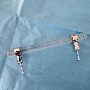 Clear Acrylic Drawer Pull with Silver Accents